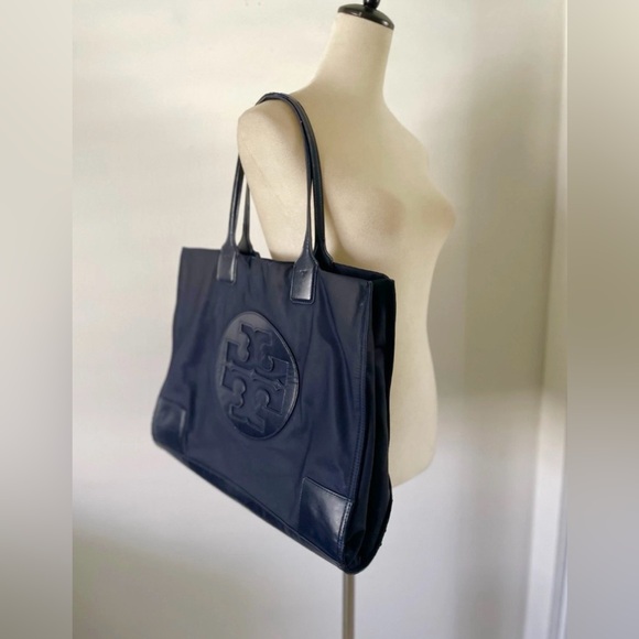 Tory Burch Handbags - Tory Burch Ella Tote Tote Bag Dark Navy Blue Large Nylon Leather